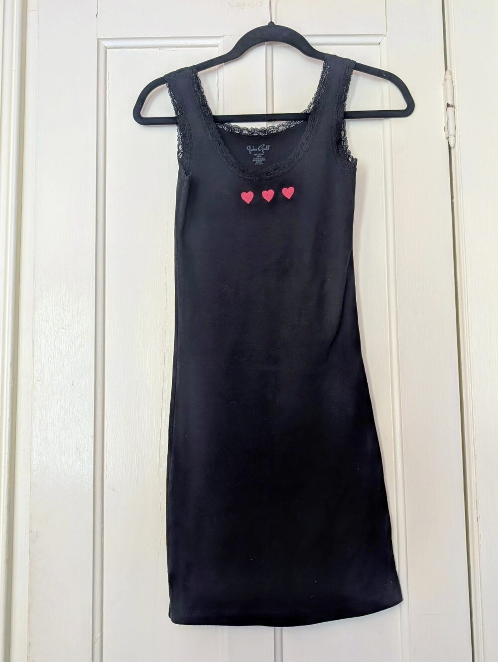 John Galt Brandy Melville Black Cotton Tank Dress Trio of Hearts Coquette Girl